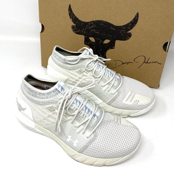 🌸Sale🌸 Under Armour UA Project Rock2 Mesh White Sneaker Women’s 3022398-103 - Picture 7 of 10